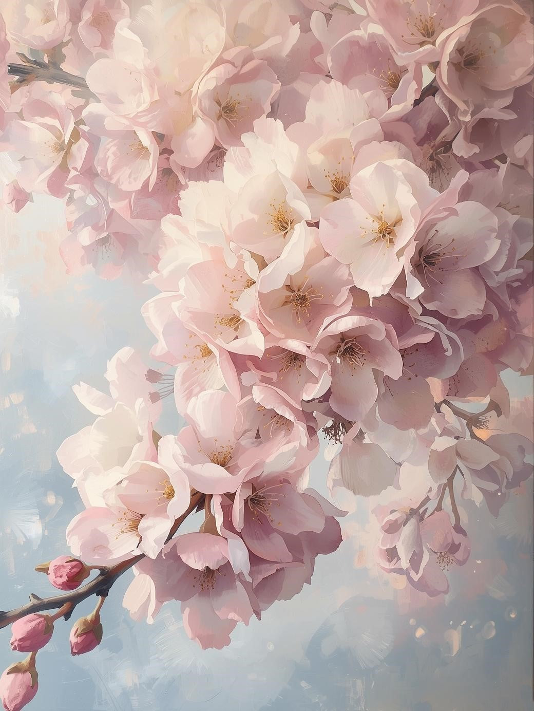 Paint by Number Blush Cherry Blossom Dream – Floral Paint Kit