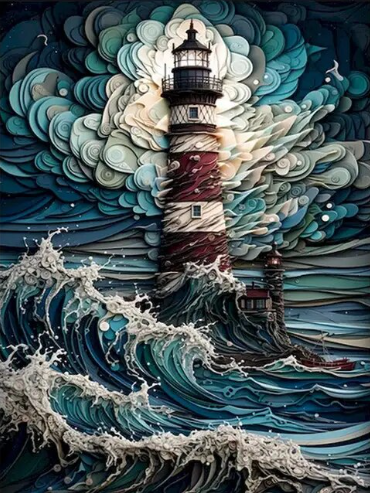 Paint by Number Lighthouse Dreamscape