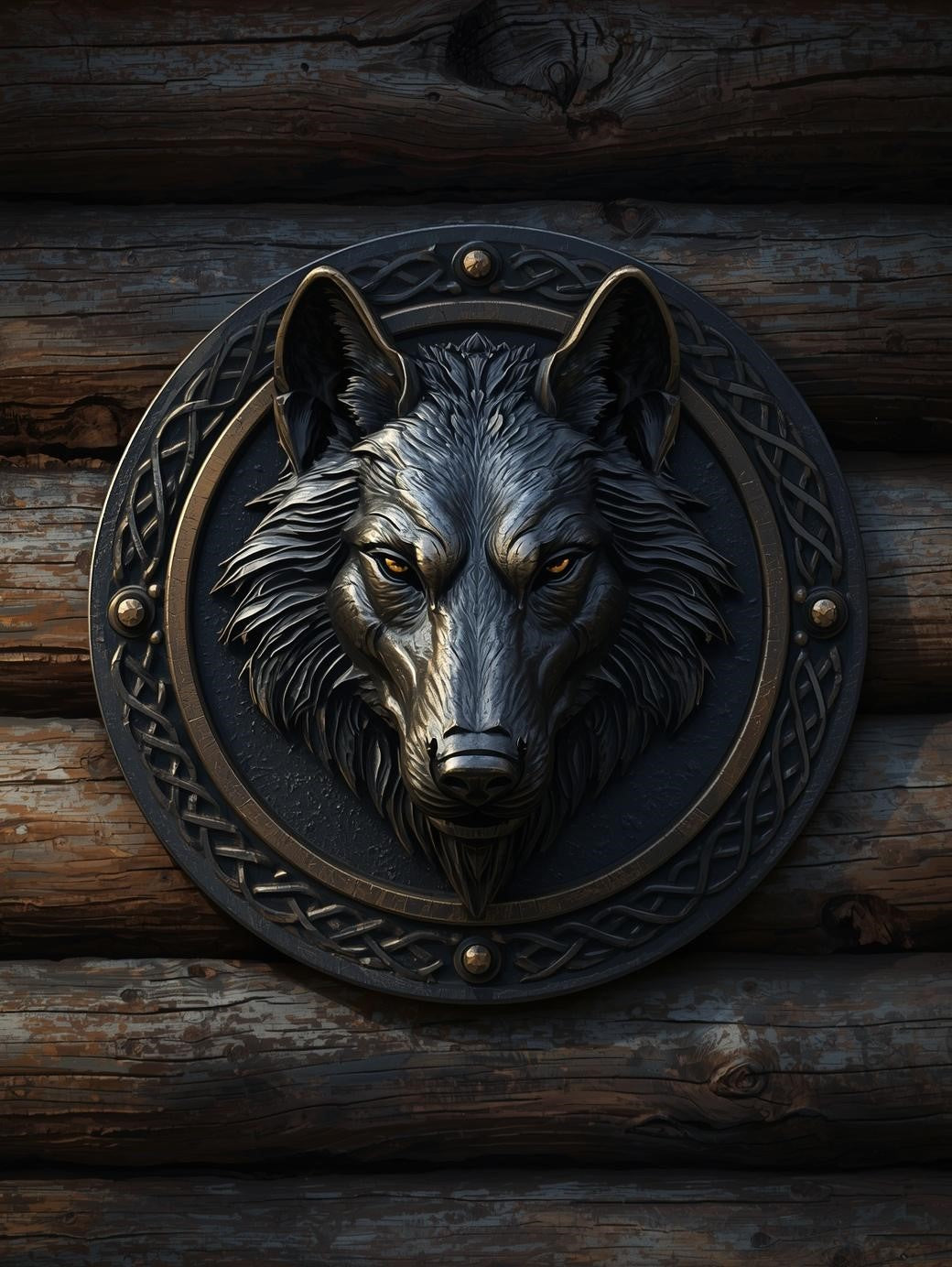 Paint by Number Dark Nordic Wolf Crest – Adult DIY Paint by Number
