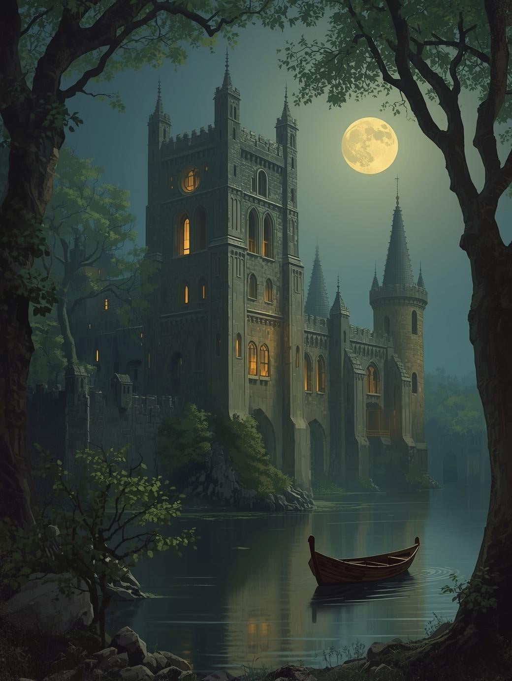 Paint by Number Moonlit Gothic Castle – Paint by Number for Adults