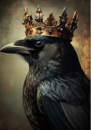 Paint by Number Black Crow with Crown