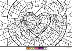 Free Color By Number Angel of Hearts