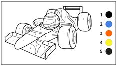 Free Color By Number Cool Race Car
