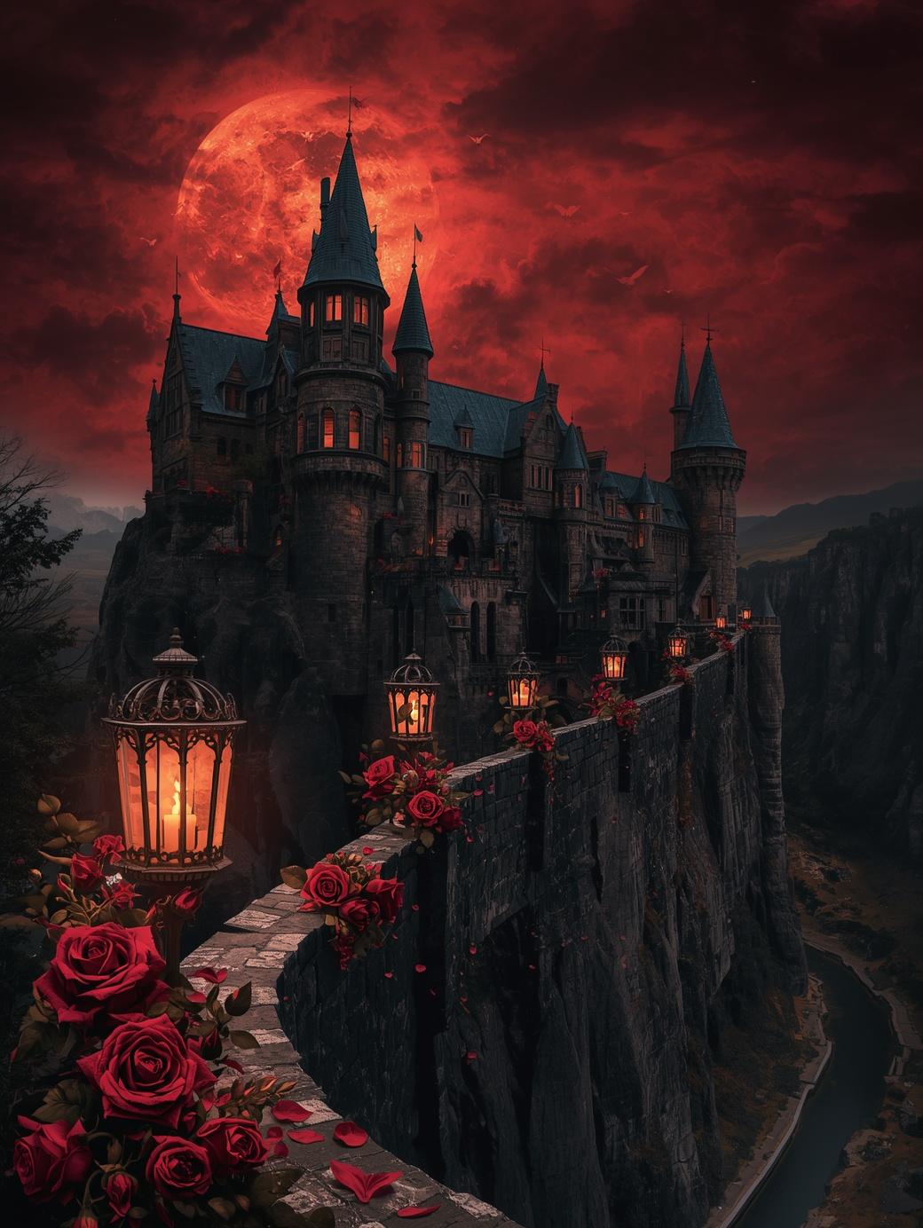 Paint by Number Crimson Moon Castle – Paint by Number for Adults