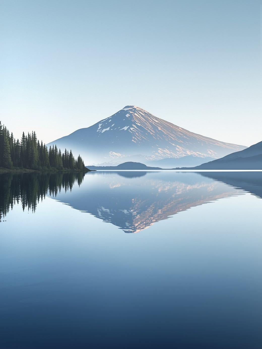 Paint by Number Snowy Mountain Reflection on Calm Lake - DIY Paint by Number Kit