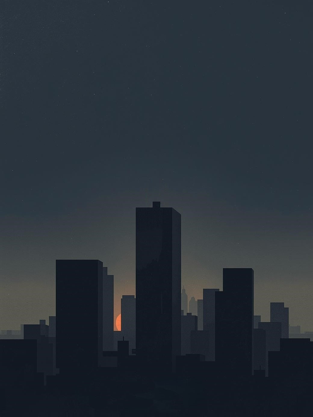 Paint by Number Minimal City Skyline at Sunset – Easy DIY Paint Kit