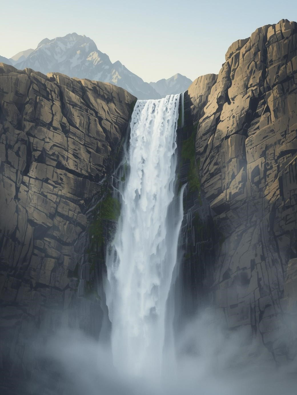 Paint by Number Tall Cliff Waterfall with Mist - Paint by Number Kit for Adults