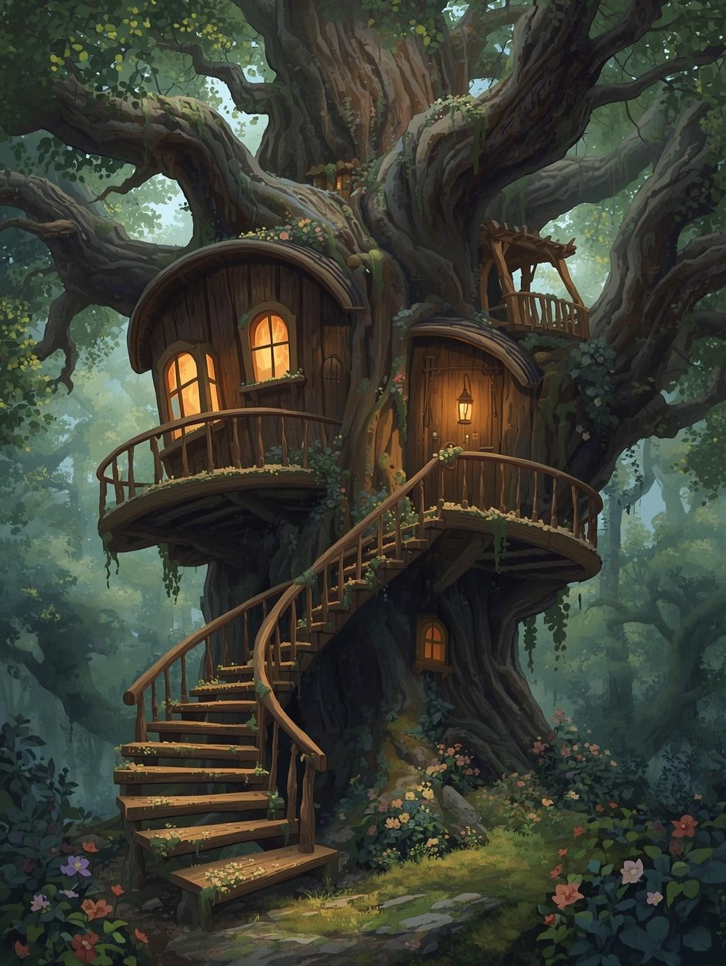 Paint by Number Woodland Treehouse Retreat – Paint by Number for Adults