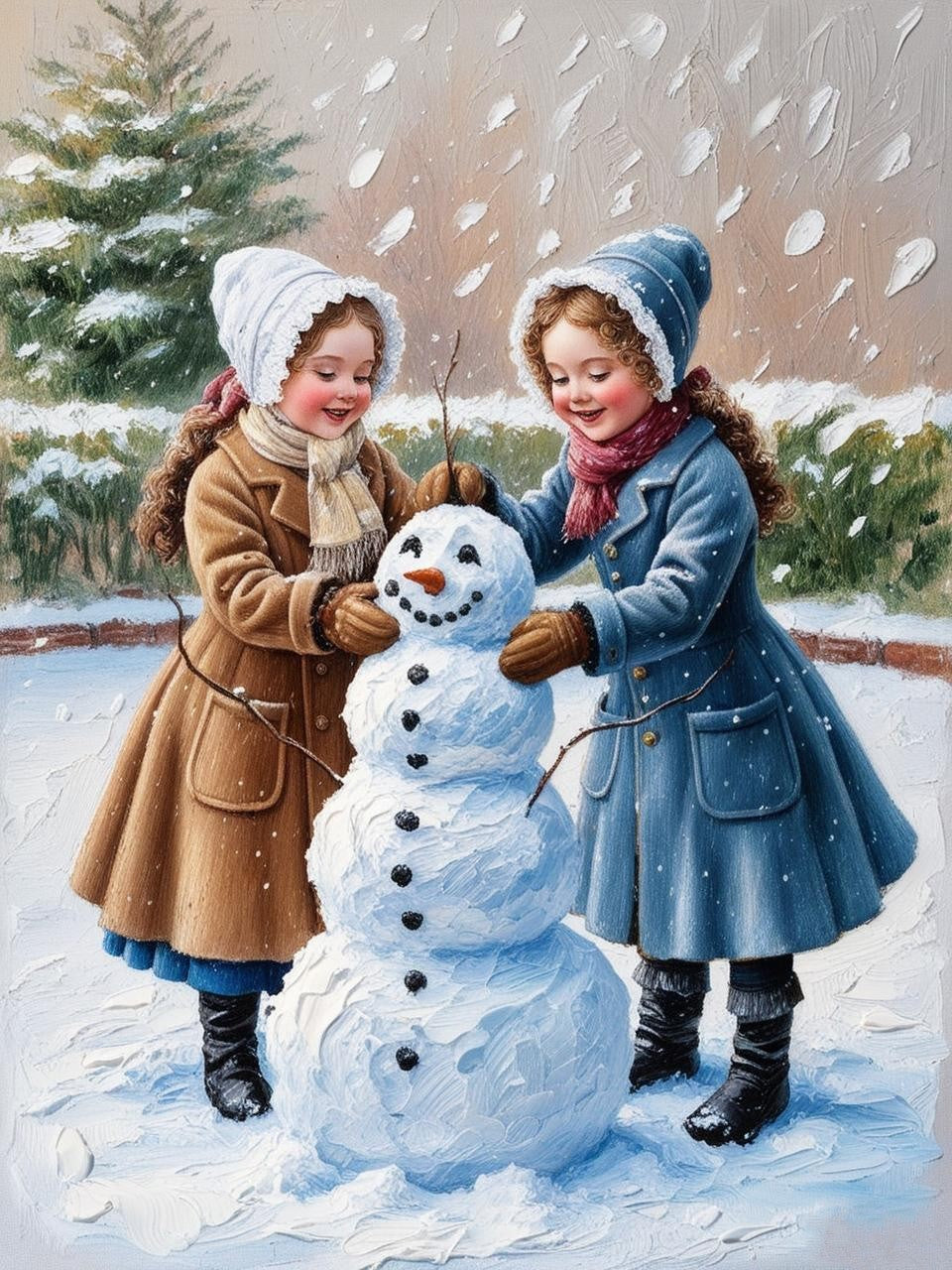 Paint by Number Bundled Up & Building a Snowman