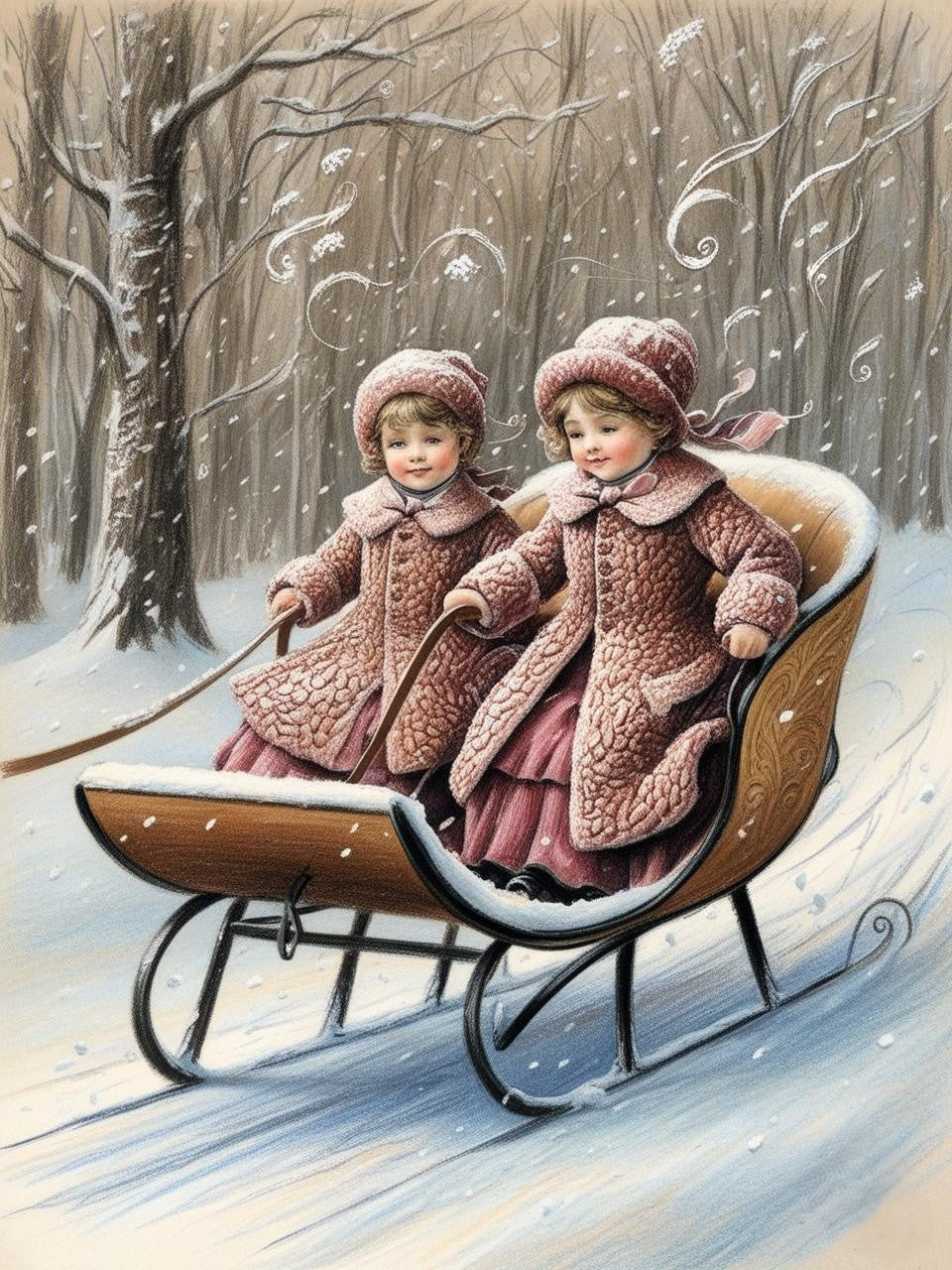 Paint by Number Vintage Snow Day