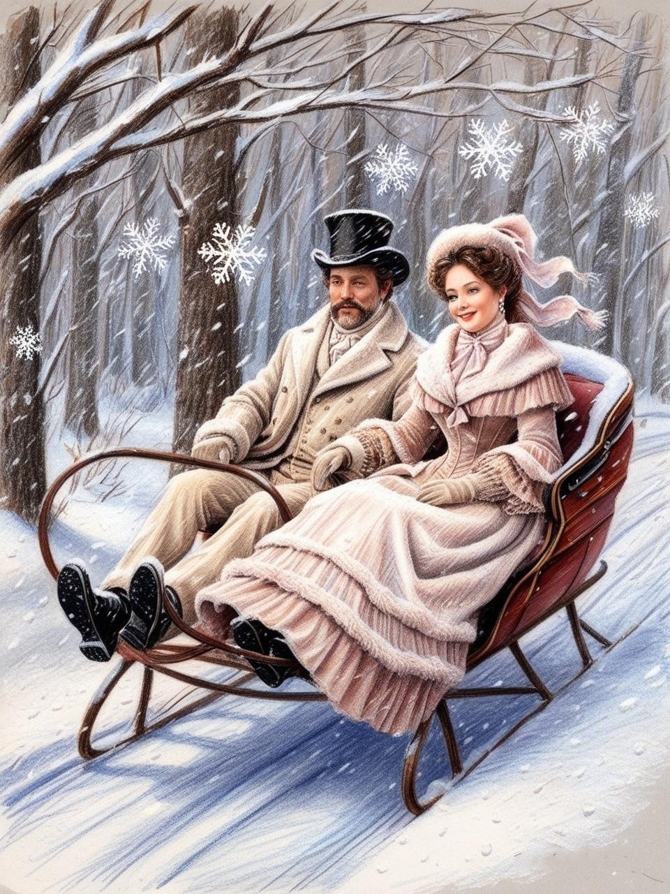 Paint by Number Dashing Through the Snow