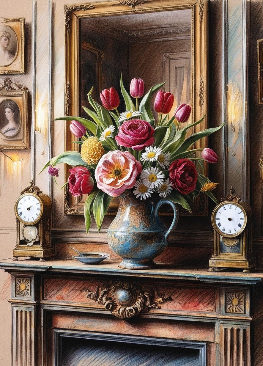 Paint by Number Gilded Petals: A Floral Nostalgia