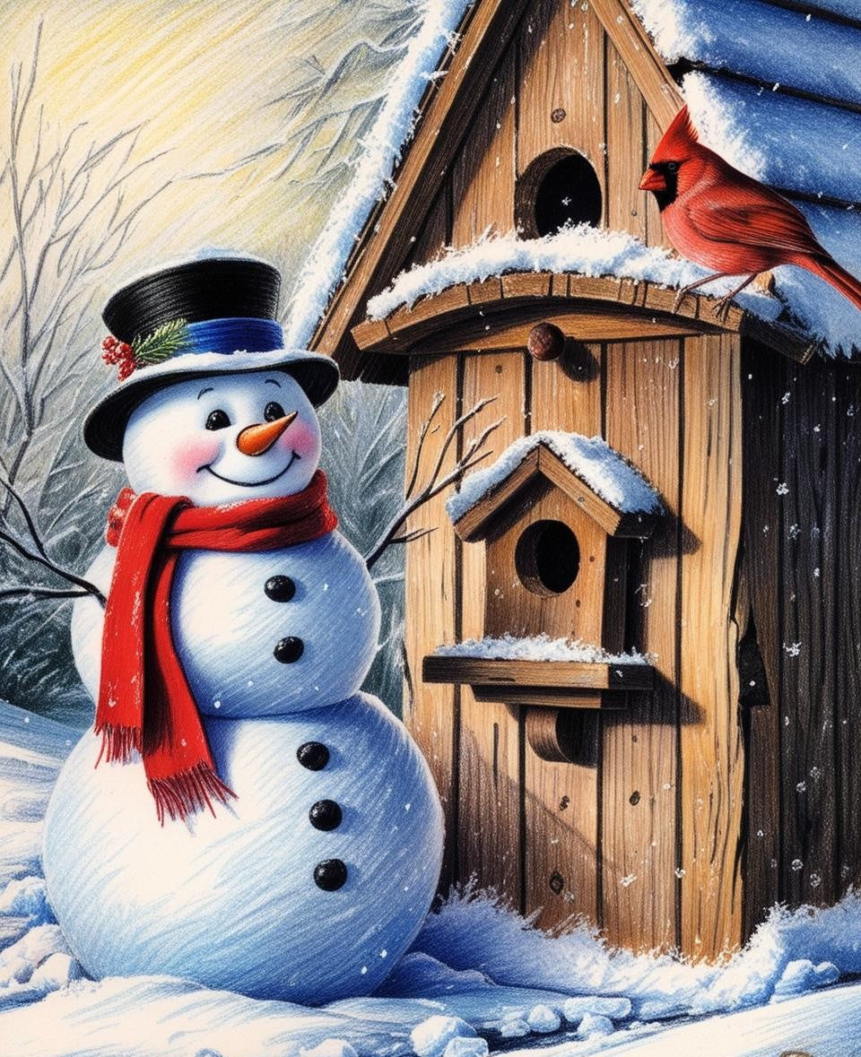 Paint by Number Jolly Winter Snowman