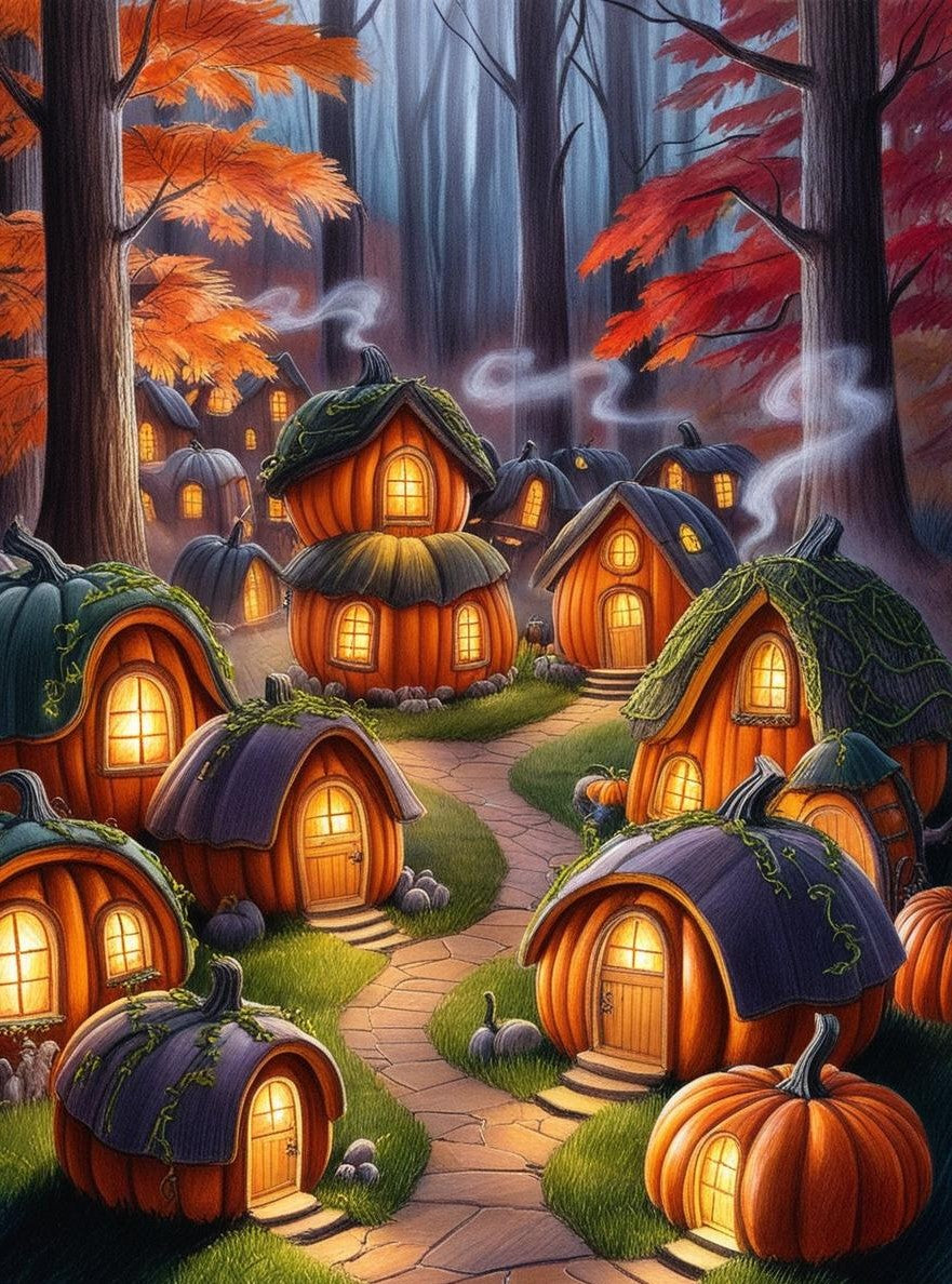 Paint By Number Kindled Pumpkin Haven