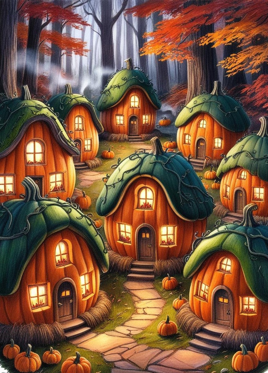 Paint By Number Magical Pumpkin Shelter