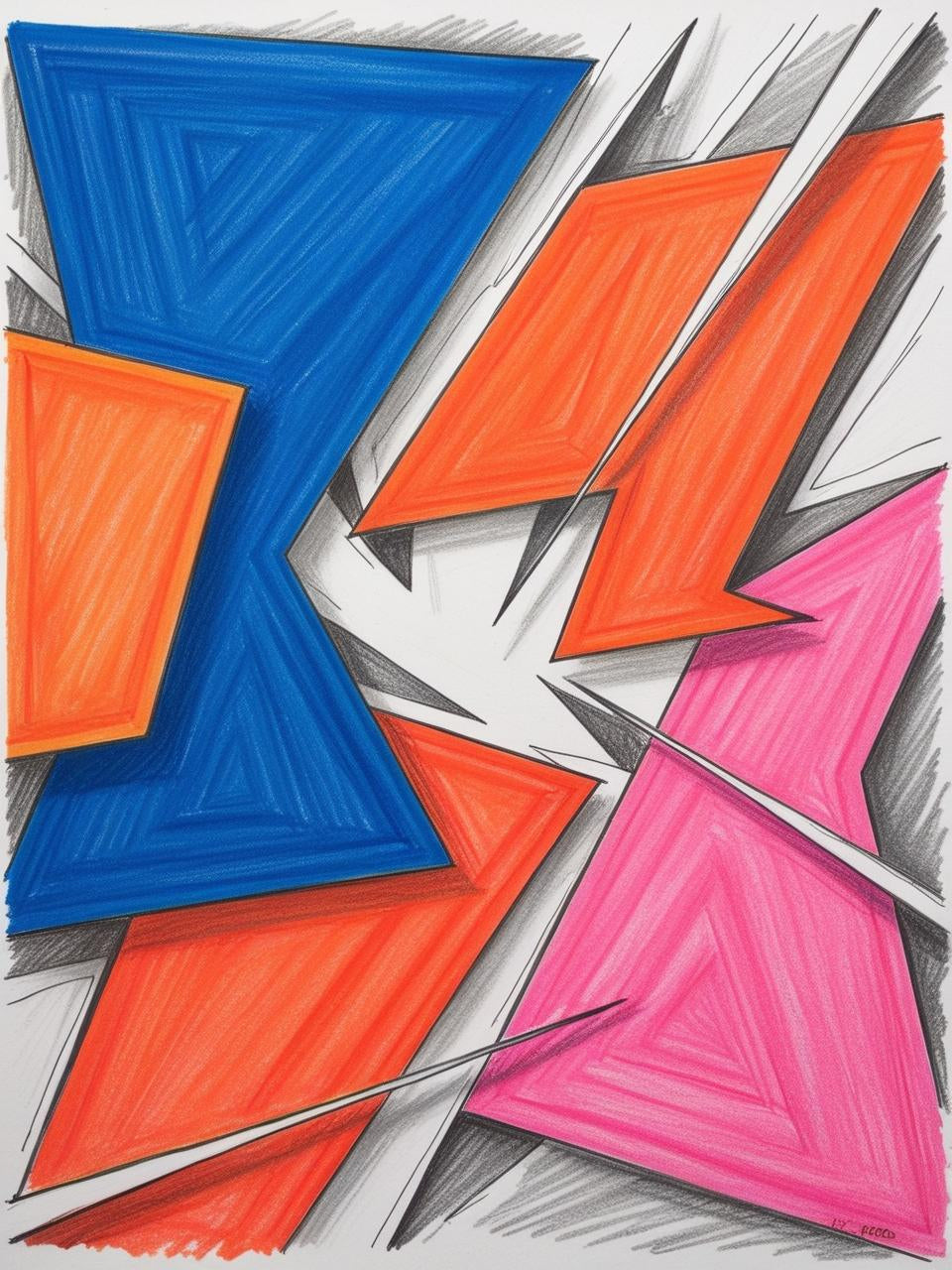 Paint By Number Kinetic Contrast: Bold Blocks & Sweeping Lines