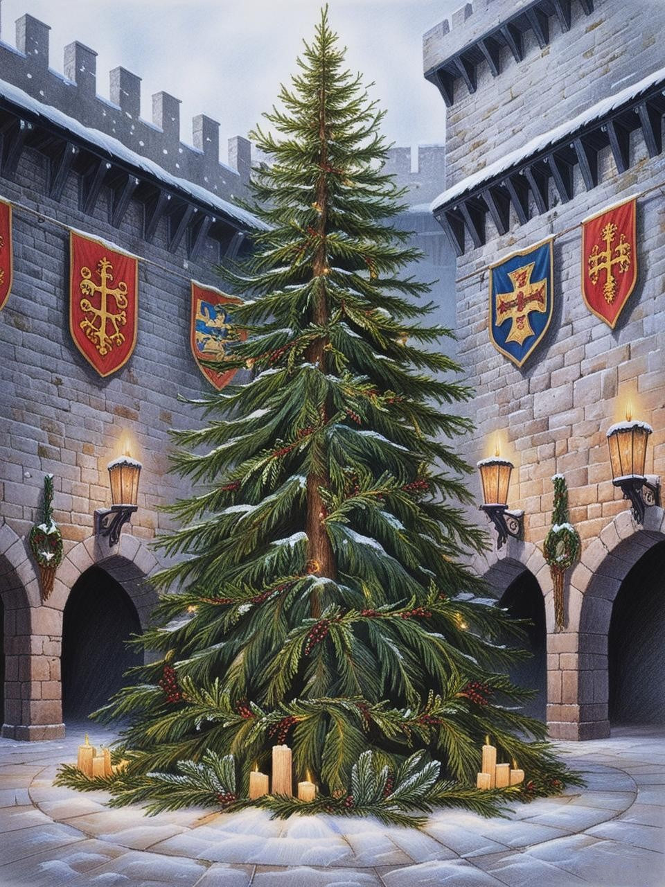 Paint by Number Jolly Evergreen Christmas Tree