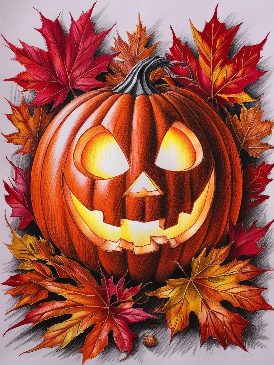 Paint by Number Glowing Halloween Pumpkin