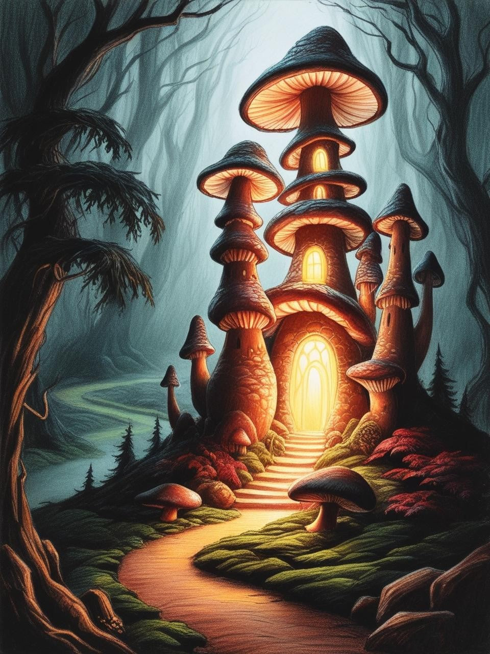 Paint by Number Mystic Mushroom Manor