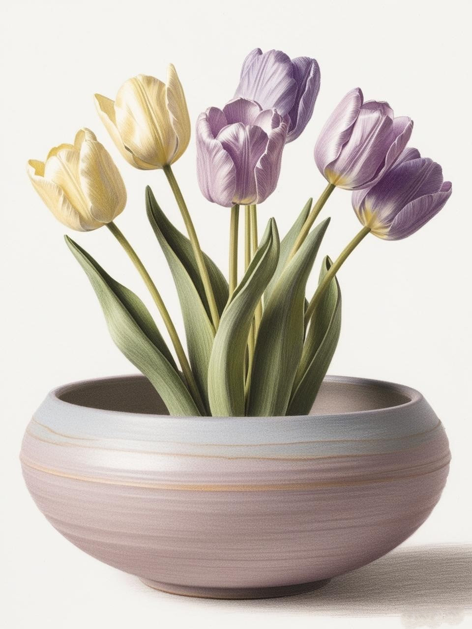 Paint By Number Graceful Tulips in Full Bloom