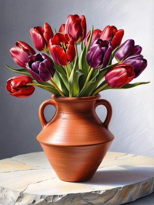 Paint By Number Charming Spring Tulips
