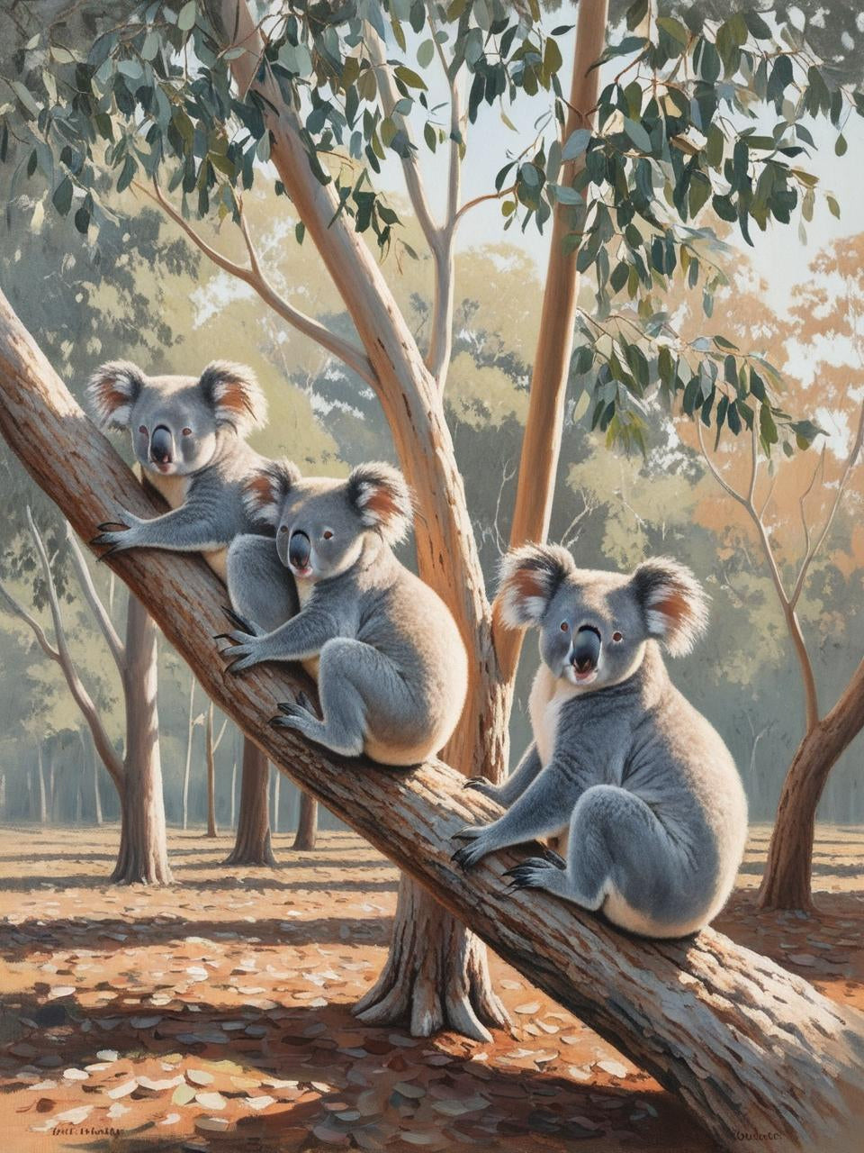 Paint By Number Koalas Among the Leaves