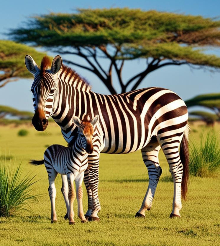 Paint By Number Tender Zebra and Baby – Heartwarming African Safari Painting Kit