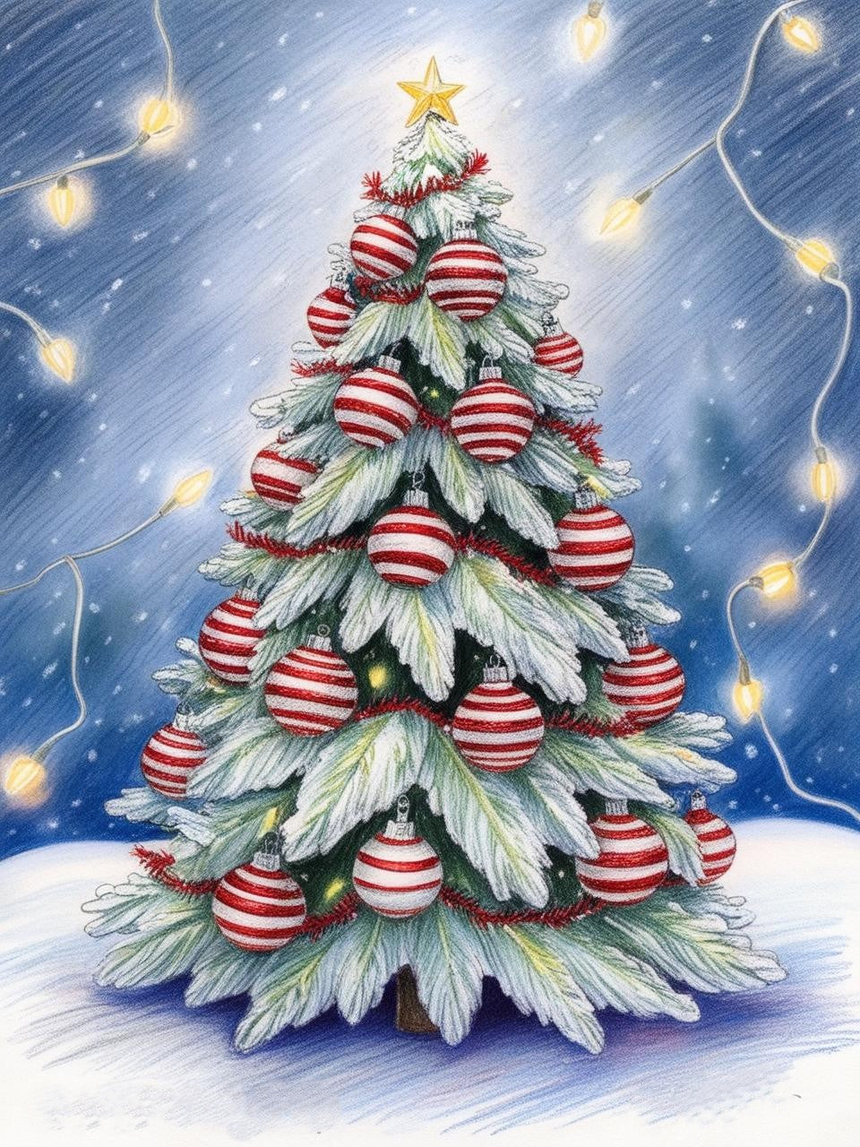 Paint by Number Glowing Noel Christmas Tree