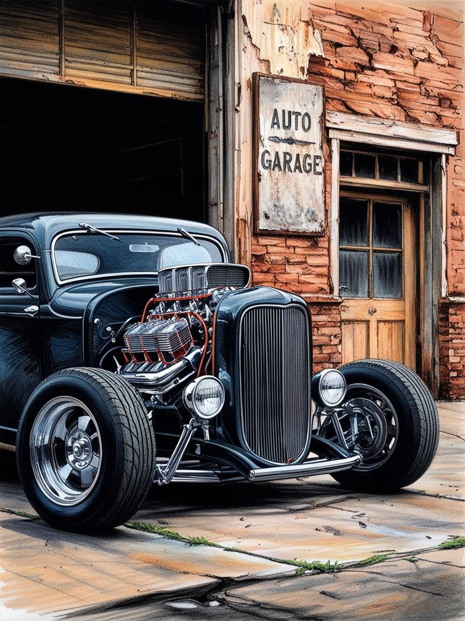 Paint By Number Hot Rod Heaven