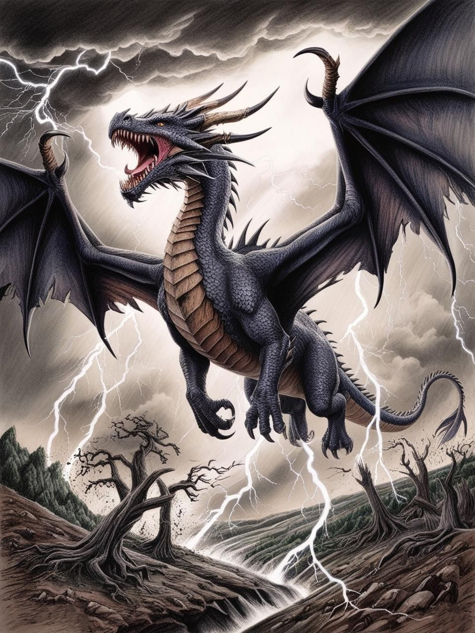 Paint by Number Icefang Dragon