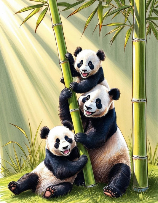 Paint By Number Adorable Panda Cubs