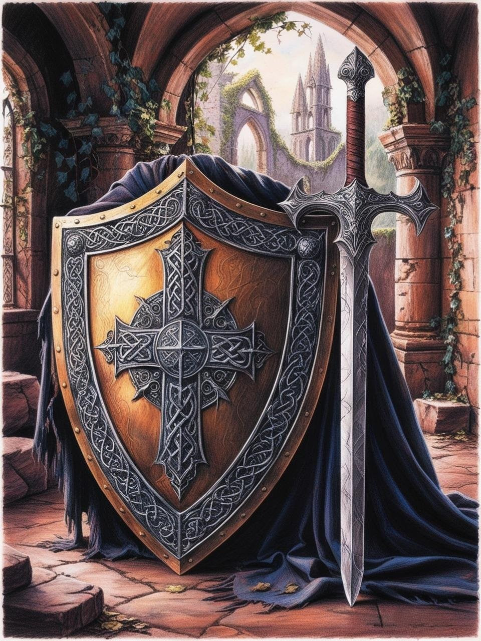 Paint by Number Honor of the Knights Shield