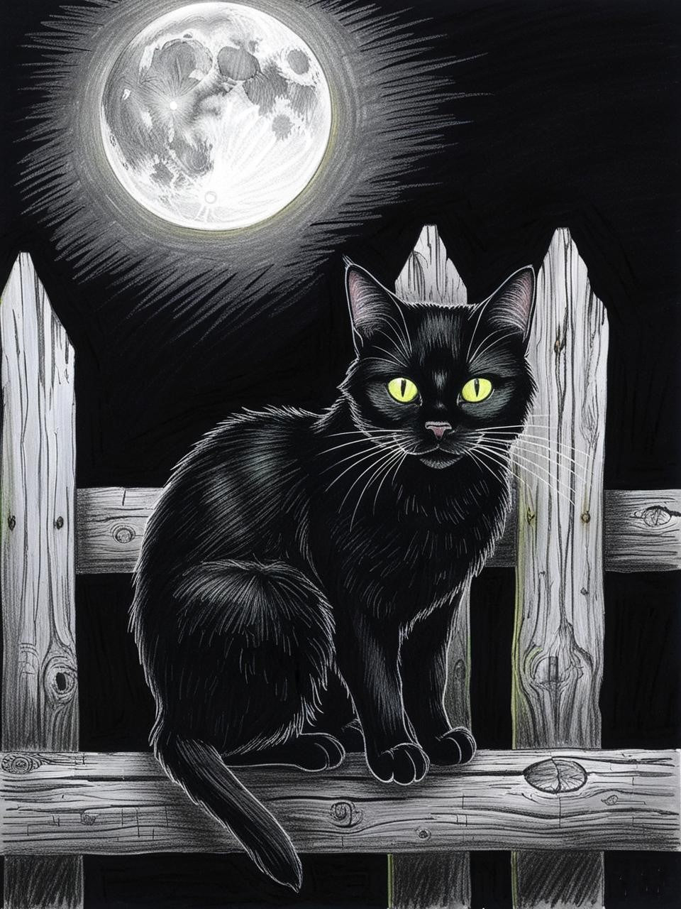 Paint by Number Haunting Black Cat