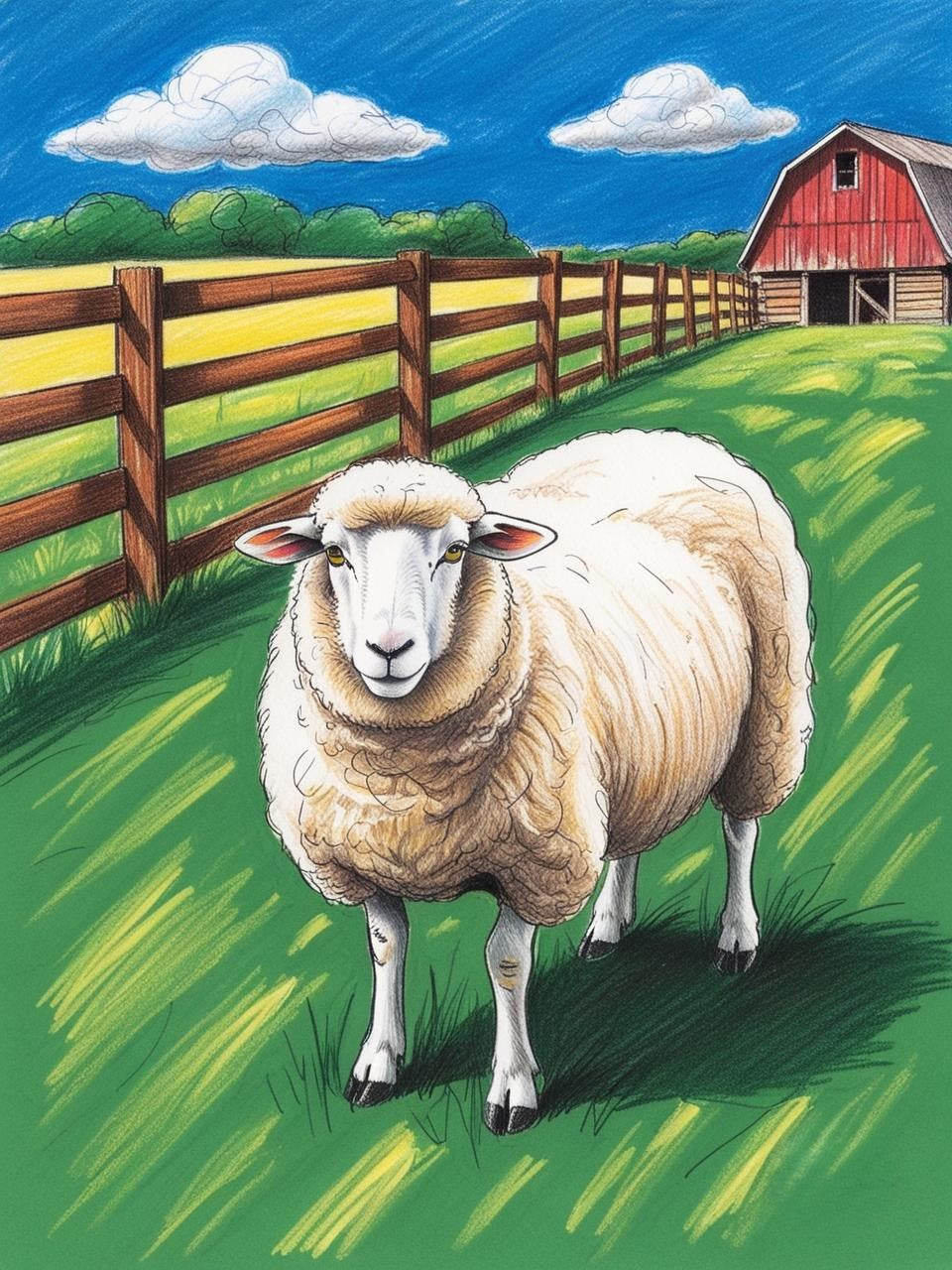 Paint by Number Lone Sheep