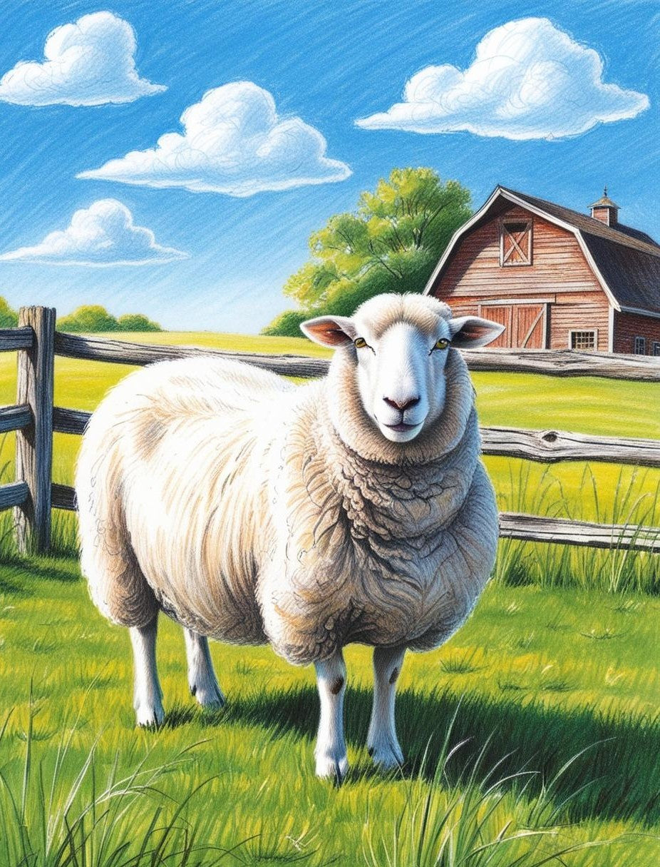 Paint by Number Sheep in the Field