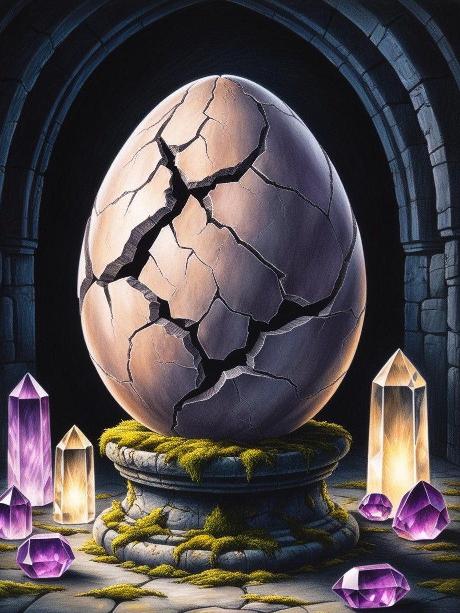 Paint by Number Moonlit Veil Dragon Egg in a Crystal Tavern