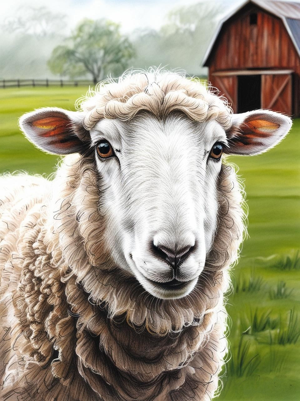 Paint by Number Graceful Sheep