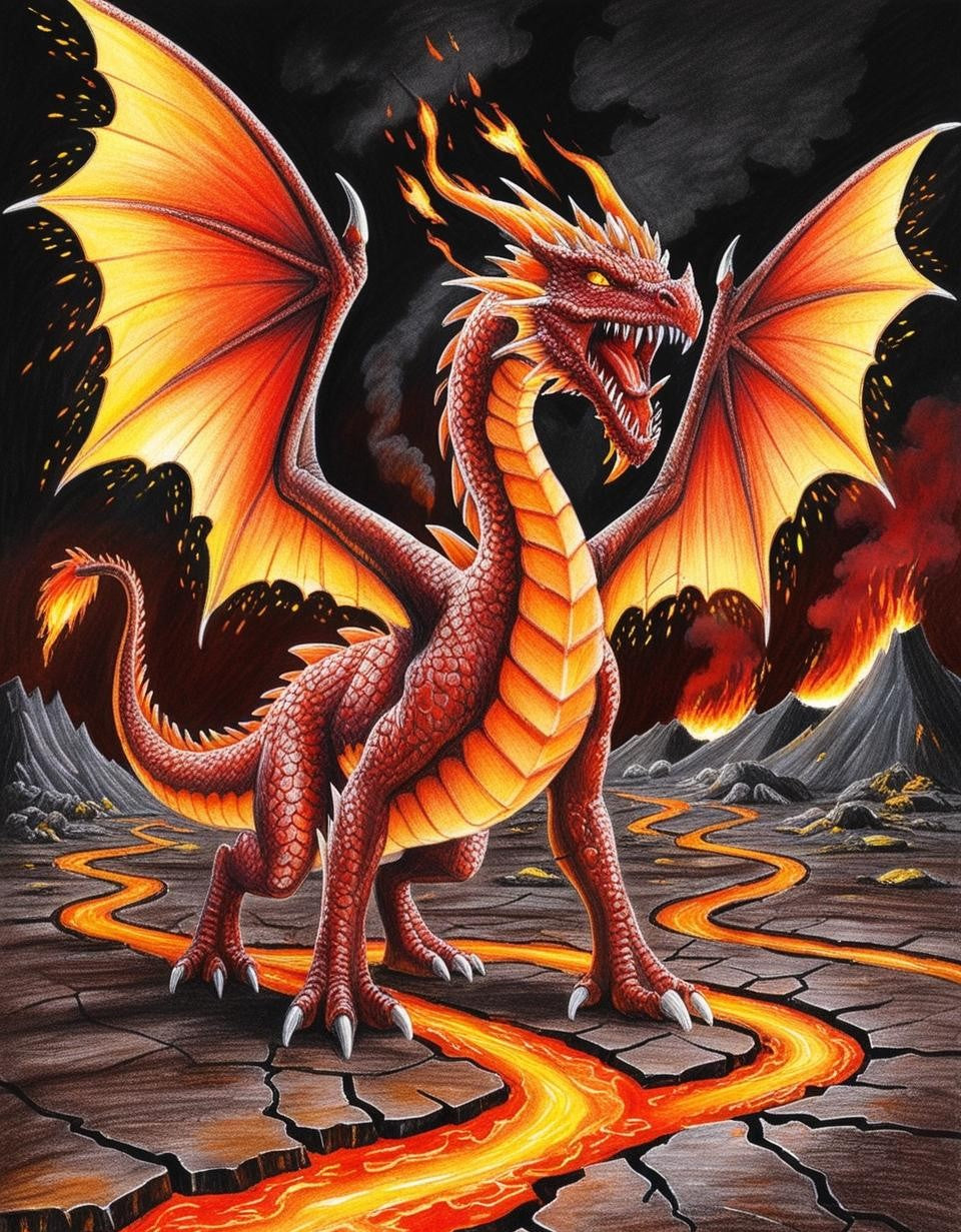 Paint by Number Ghostfire Dragon
