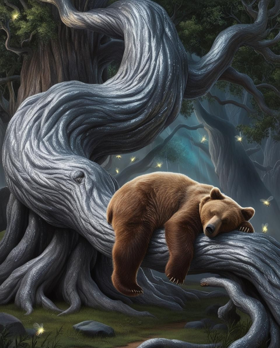 Paint By Number Gentle Brown Bear Taking a Rest