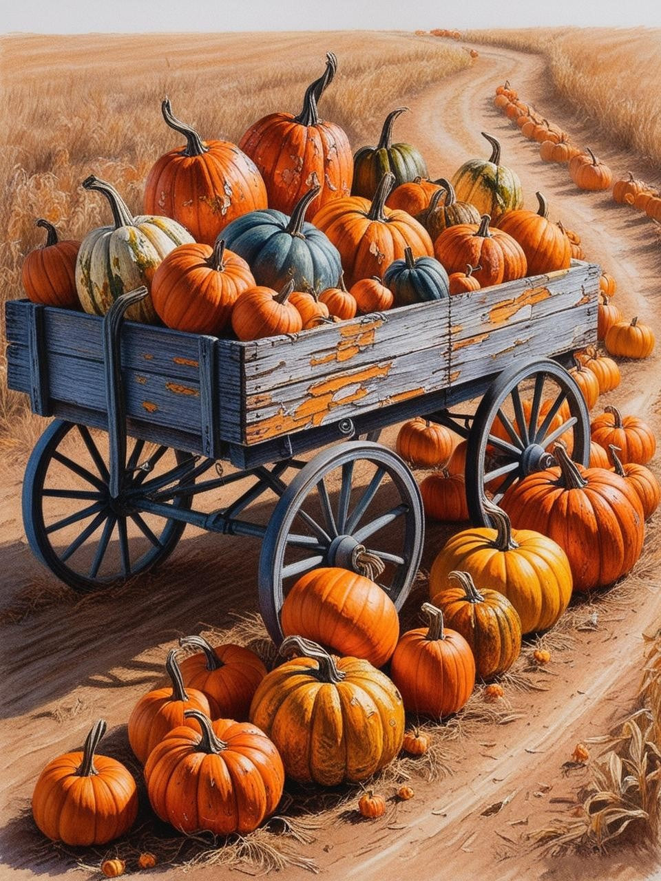 Paint By Number Maple Grove Pumpkins