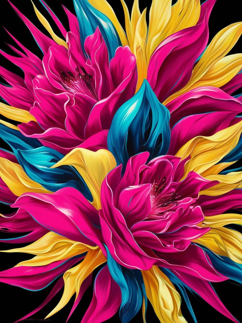 Paint By Number Neon Burst: The Floral Explosion