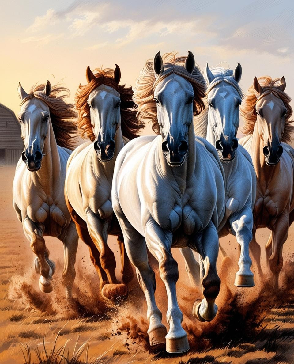 Paint by Number Hoofbeats in the Countryside