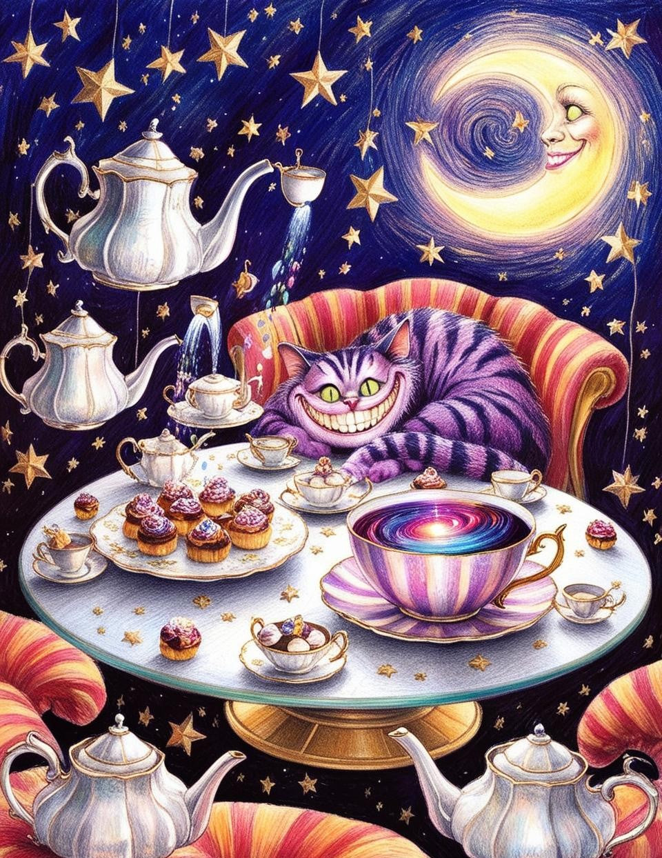 Paint by Number Mystical Cat’s Wonderland Tea Party