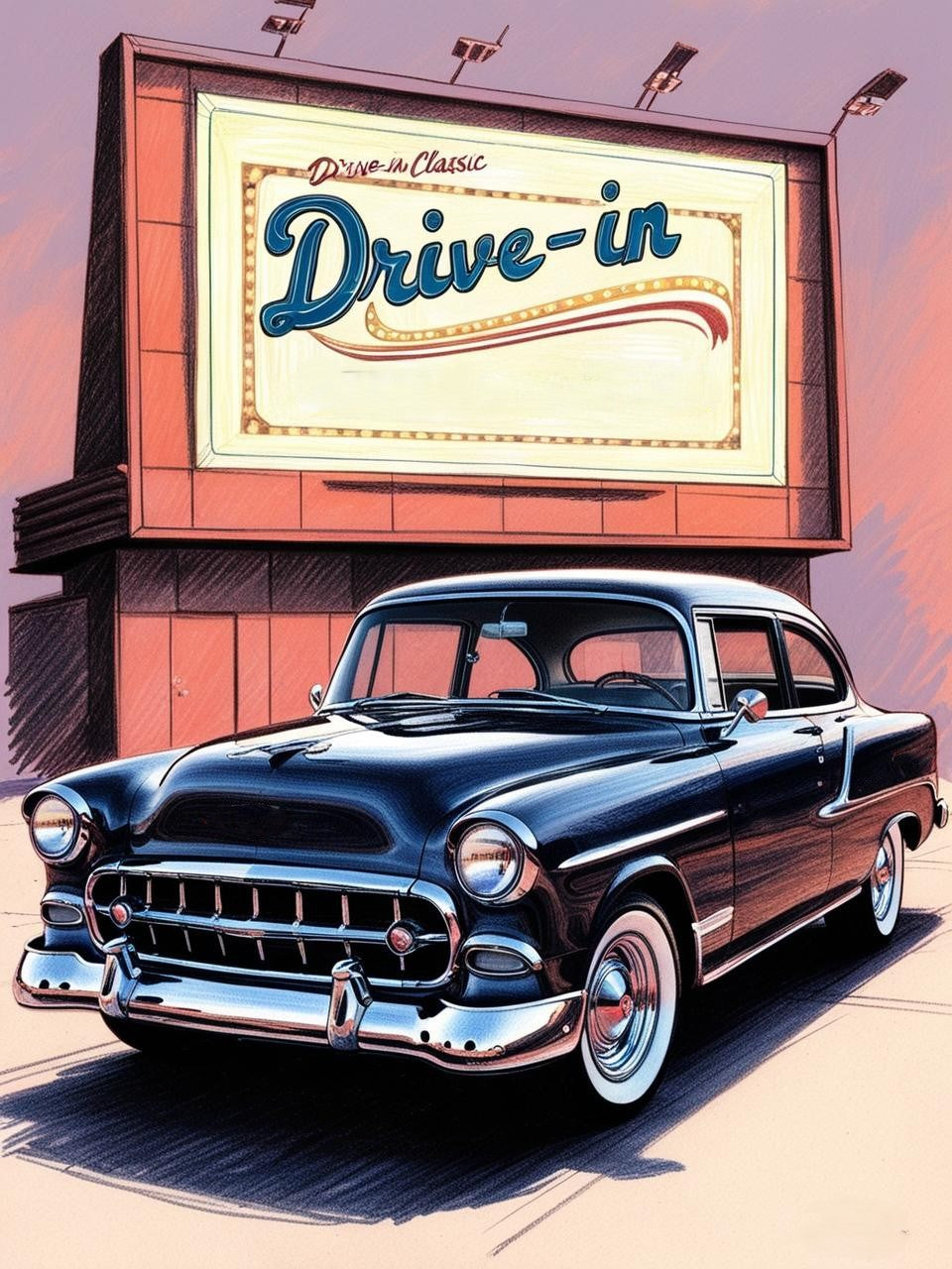 Paint By Number Retro Dream Car