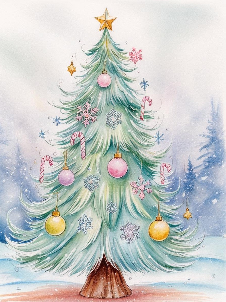Paint by Number Joyful Evergreens Christmas Tree