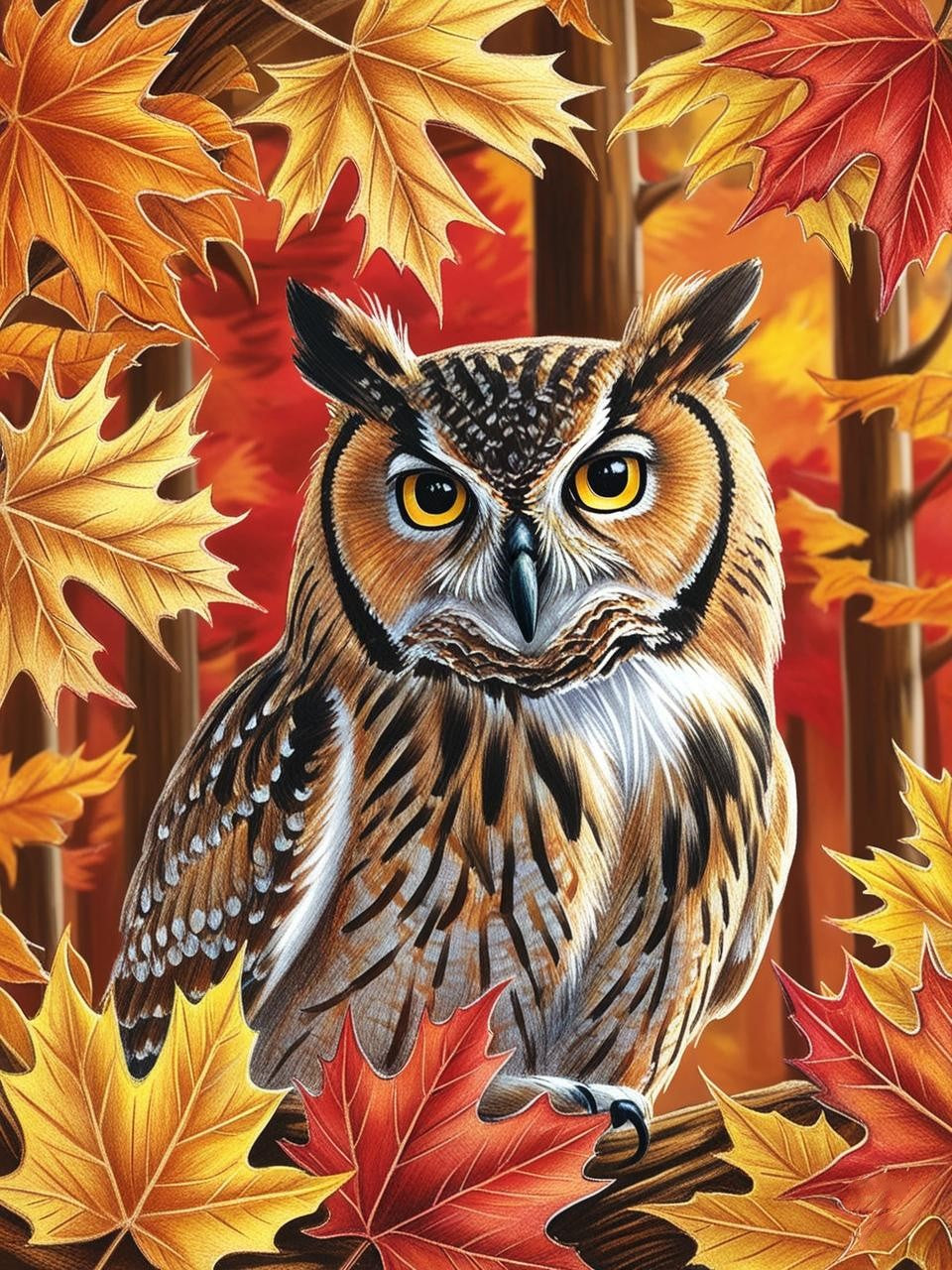 Paint by Number Hoots of the Dusk Owl