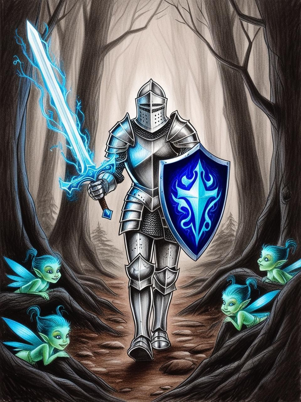Paint by Number Knight in The Forest