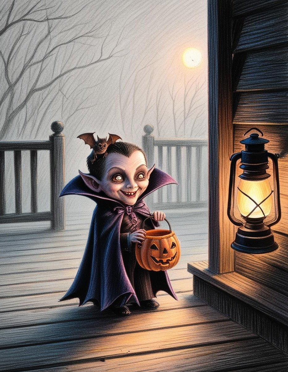 Paint By Number Little Monsters on Halloween