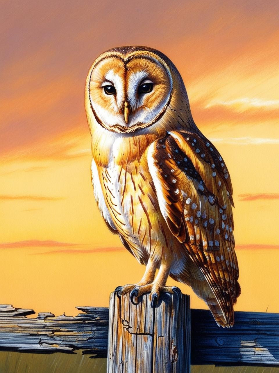 Paint by Number Solitary Owl