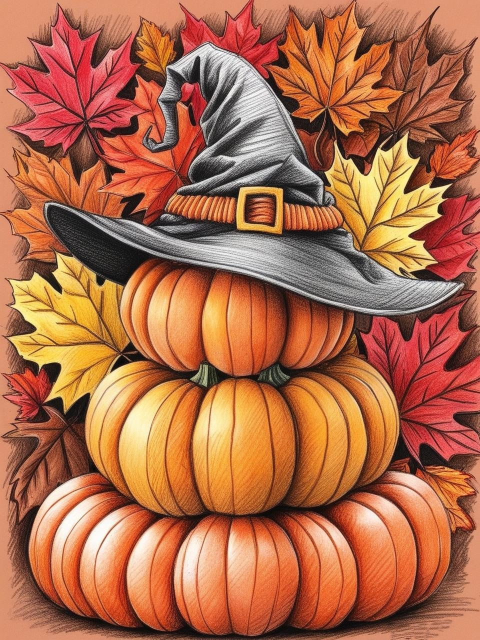 Paint By Number Spooky Gourd Spell